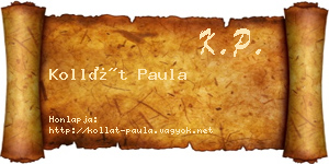 Kollát Paula névjegykártya